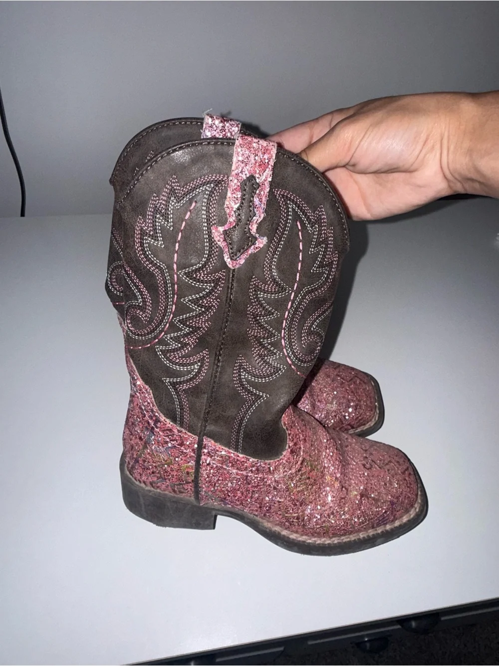 Roper Pink Glitter Western Kids Cowboy Boots